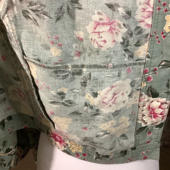TALBOTS Floral Linen Jacket 6 - Picture 7 of 10